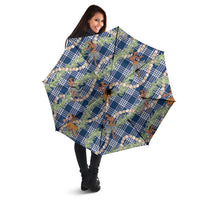 Navy Blue Palaka Hula Girls Seamless Hawaii Aloha Umbrella LT7 - Polynesian Pride