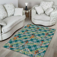 Teal Palaka Hula Girls Seamless Hawaii Aloha Area Rug LT7 - Polynesian Pride