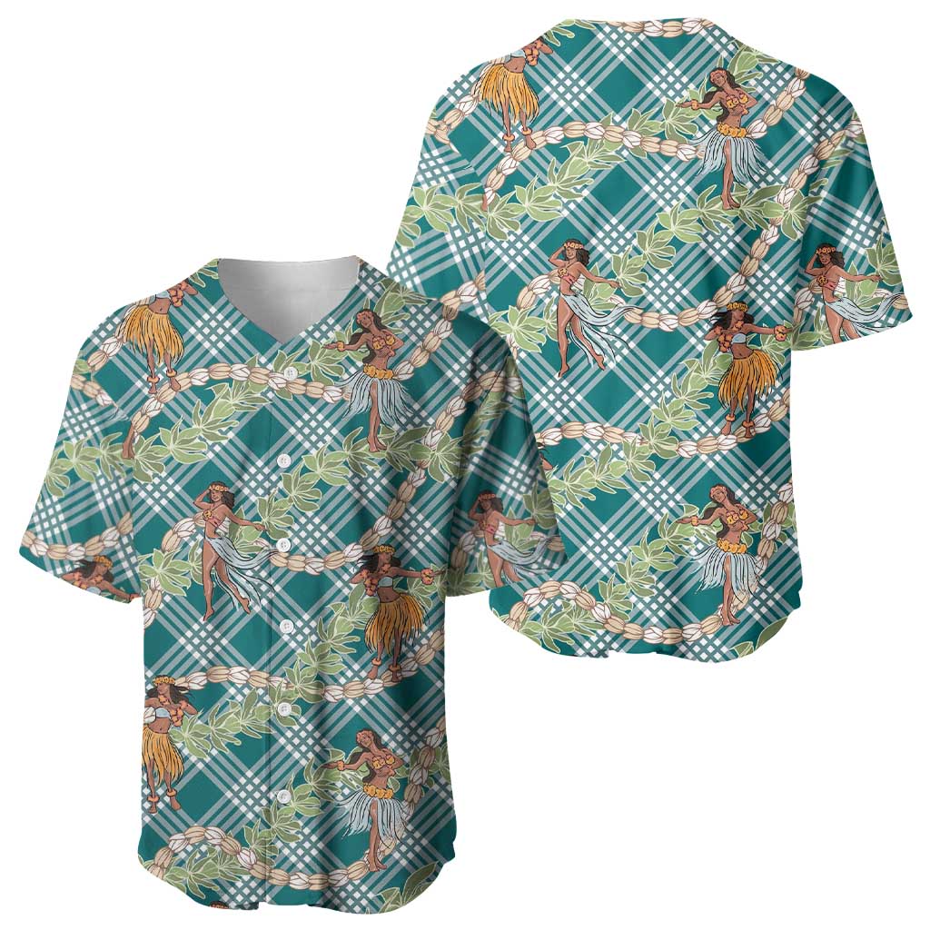 Teal Palaka Hula Girls Seamless Hawaii Aloha Baseball Jersey LT7 - Polynesian Pride