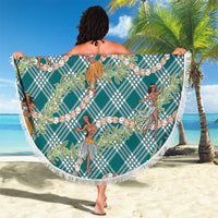 Teal Palaka Hula Girls Seamless Hawaii Aloha Beach Blanket LT7 - Polynesian Pride