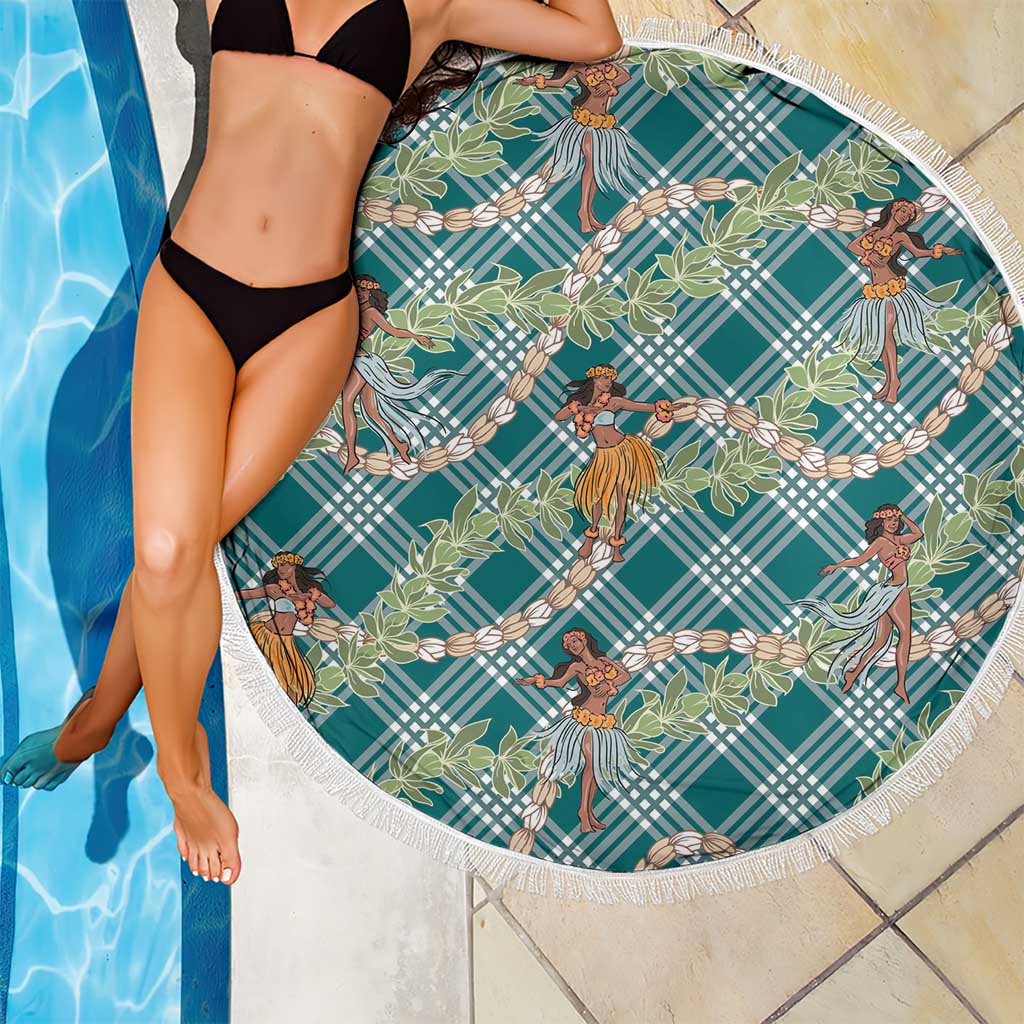 Teal Palaka Hula Girls Seamless Hawaii Aloha Beach Blanket LT7 - Polynesian Pride