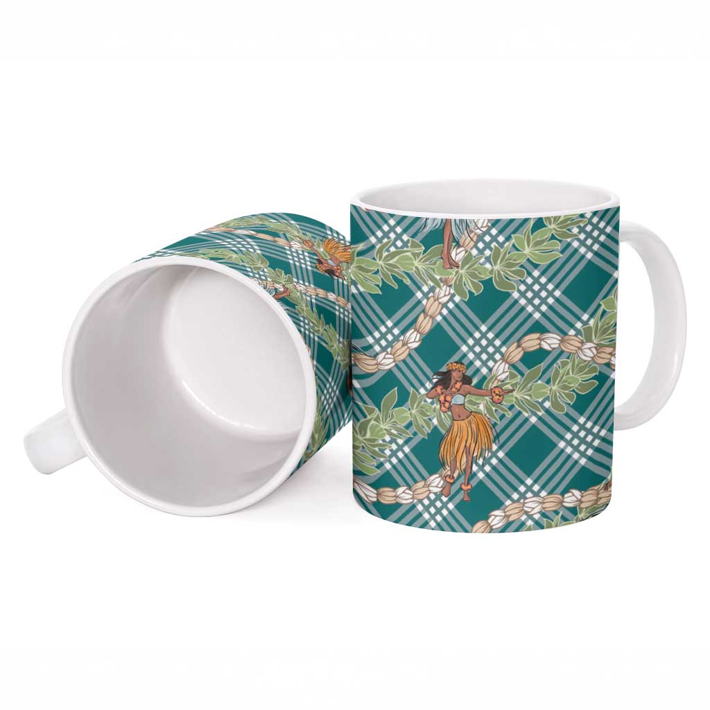 Teal Palaka Hula Girls Seamless Hawaii Aloha Ceramic Mug LT7 - Polynesian Pride
