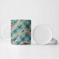 Teal Palaka Hula Girls Seamless Hawaii Aloha Ceramic Mug LT7 - Polynesian Pride