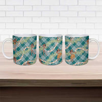Teal Palaka Hula Girls Seamless Hawaii Aloha Ceramic Mug LT7 - Polynesian Pride
