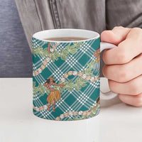 Teal Palaka Hula Girls Seamless Hawaii Aloha Ceramic Mug LT7 - Polynesian Pride