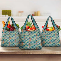 Teal Palaka Hula Girls Seamless Hawaii Aloha Grocery Bag LT7 3-pack One Size Teal - Polynesian Pride