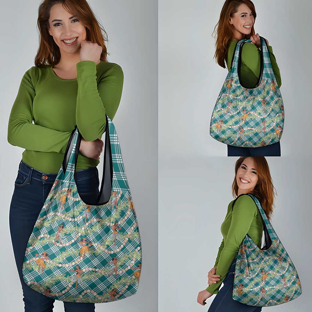 Teal Palaka Hula Girls Seamless Hawaii Aloha Grocery Bag LT7 - Polynesian Pride