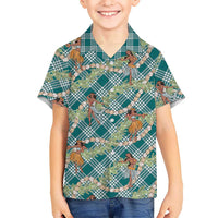Teal Palaka Hula Girls Seamless Hawaii Aloha Kid Hawaiian Shirt LT7 Kid Teal - Polynesian Pride