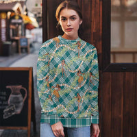 Teal Palaka Hula Girls Seamless Hawaii Aloha Ugly Christmas Sweater LT7 - Polynesian Pride