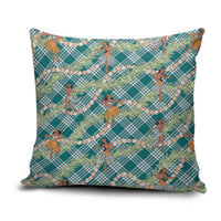 Teal Palaka Hula Girls Seamless Hawaii Aloha Pillow Cover LT7 Teal - Polynesian Pride
