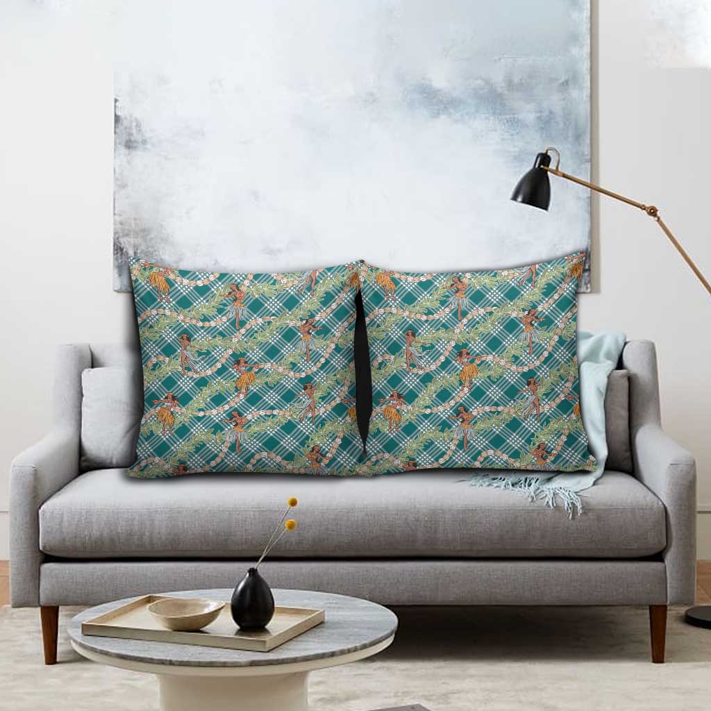 Teal Palaka Hula Girls Seamless Hawaii Aloha Pillow Cover LT7 - Polynesian Pride
