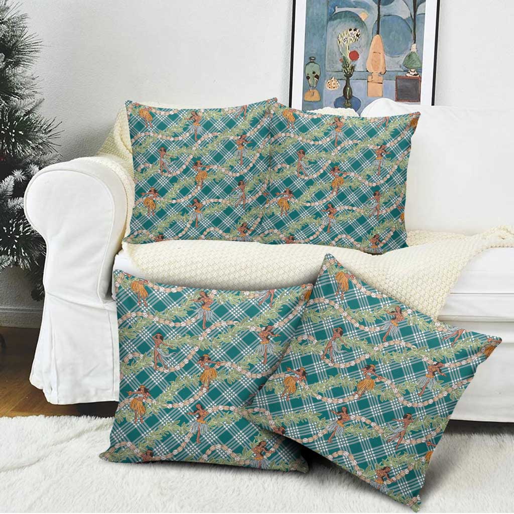 Teal Palaka Hula Girls Seamless Hawaii Aloha Pillow Cover LT7 - Polynesian Pride