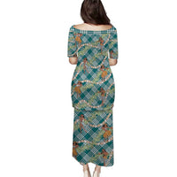 Teal Palaka Hula Girls Seamless Hawaii Aloha Puletasi LT7 - Polynesian Pride