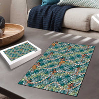 Teal Palaka Hula Girls Seamless Hawaii Aloha Puzzle LT7 - Polynesian Pride