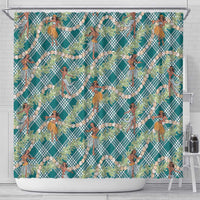 Teal Palaka Hula Girls Seamless Hawaii Aloha Shower Curtain LT7 - Polynesian Pride