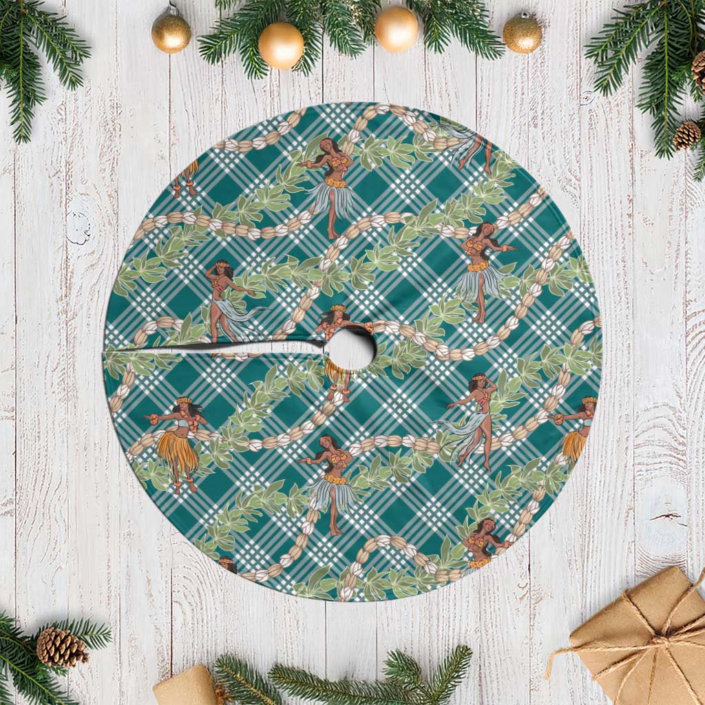 Teal Palaka Hula Girls Seamless Hawaii Aloha Tree Skirt LT7 Casual Teal - Polynesian Pride