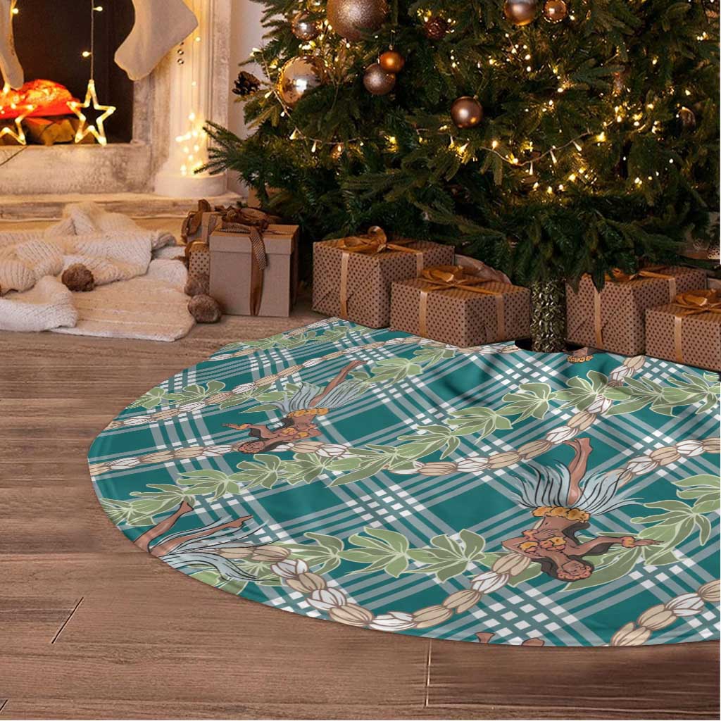 Teal Palaka Hula Girls Seamless Hawaii Aloha Tree Skirt LT7 - Polynesian Pride