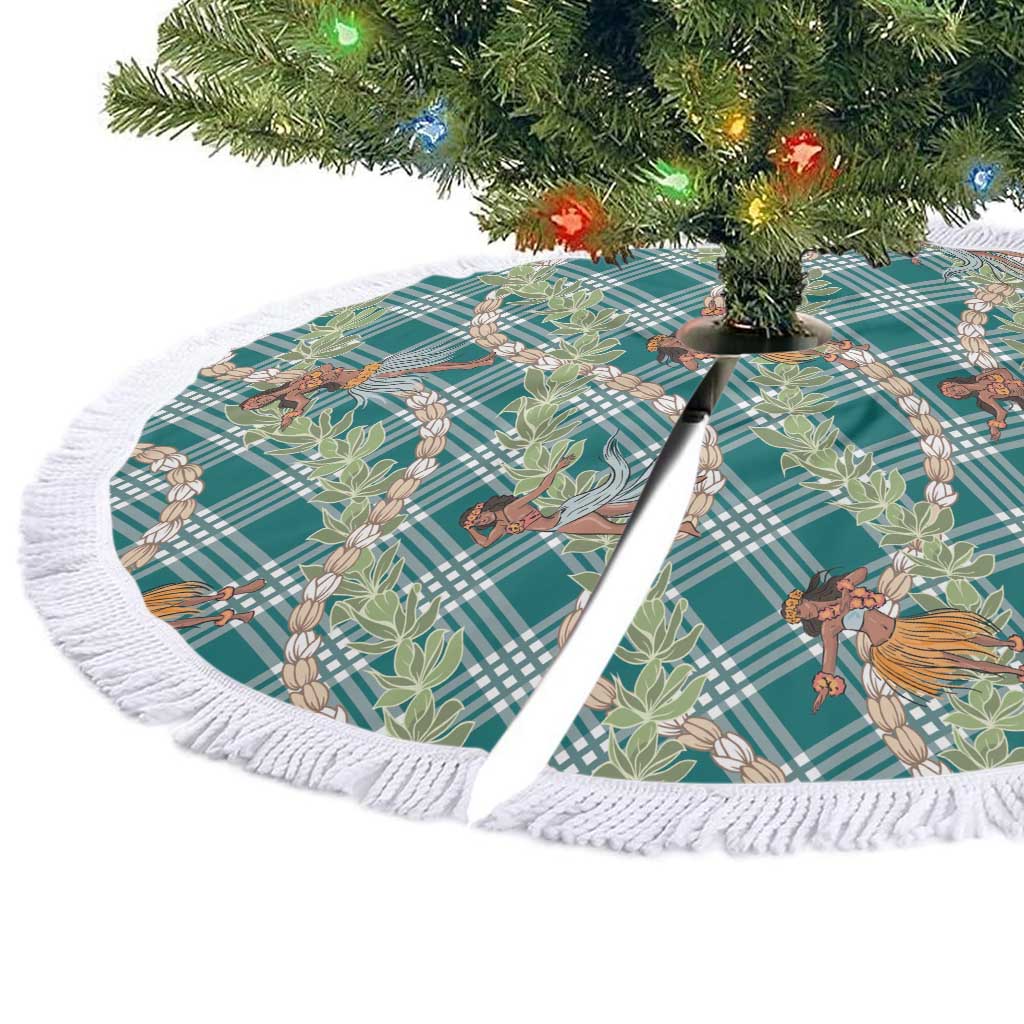 Teal Palaka Hula Girls Seamless Hawaii Aloha Tree Skirt LT7 - Polynesian Pride