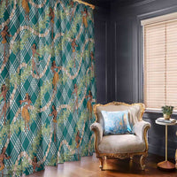Teal Palaka Hula Girls Seamless Hawaii Aloha Window Curtain LT7 - Polynesian Pride