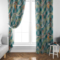Teal Palaka Hula Girls Seamless Hawaii Aloha Window Curtain LT7 - Polynesian Pride