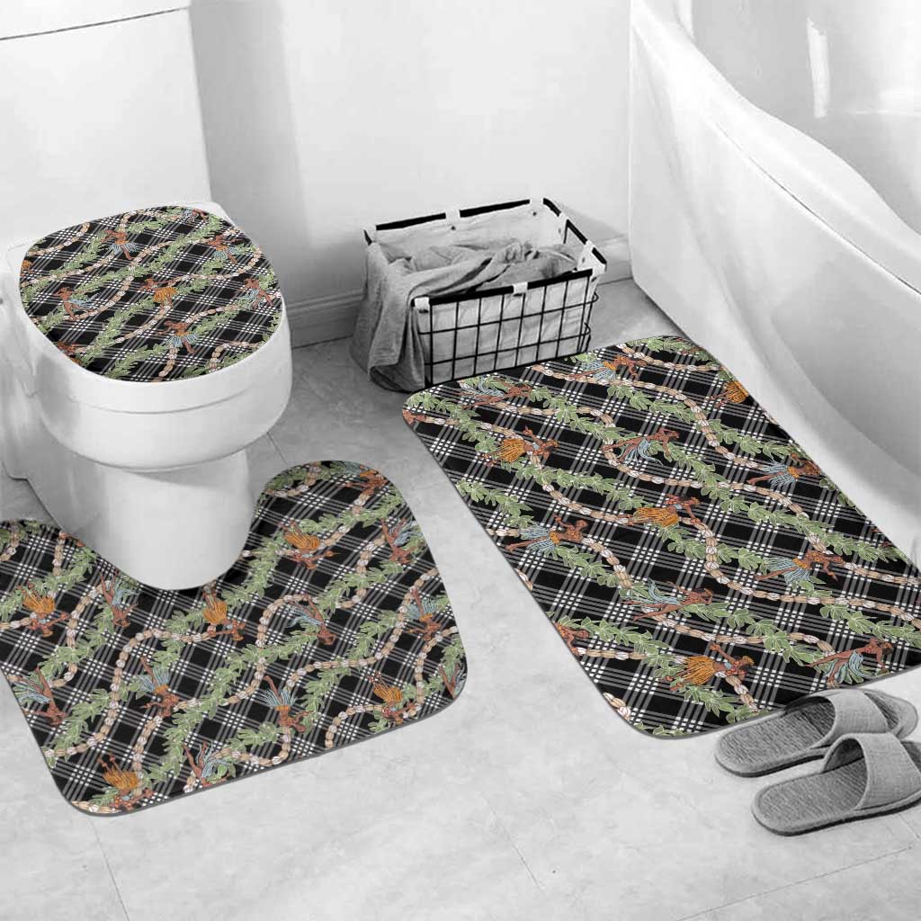 Sable Palaka Hula Girls Seamless Hawaii Aloha Bathroom Set LT7 Mat Set Only (3 pcs) One Size Black - Polynesian Pride