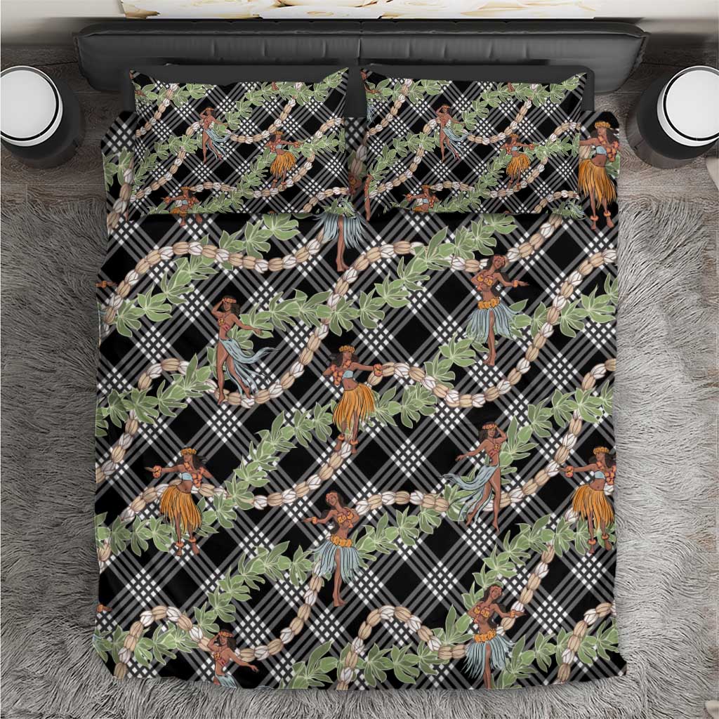 Sable Palaka Hula Girls Seamless Hawaii Aloha Bedding Set LT7 Black - Polynesian Pride