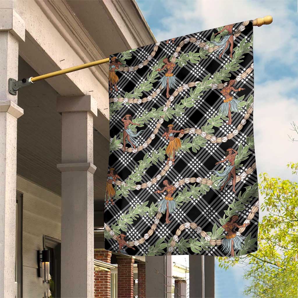 Sable Palaka Hula Girls Seamless Hawaii Aloha Garden Flag LT7 House Flag Black - Polynesian Pride