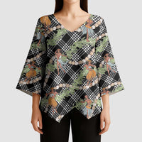 Sable Palaka Hula Girls Seamless Hawaii Aloha Kimono Sleeve Blouse LT7 - Polynesian Pride
