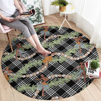 Sable Palaka Hula Girls Seamless Hawaii Aloha Round Carpet LT7 - Polynesian Pride