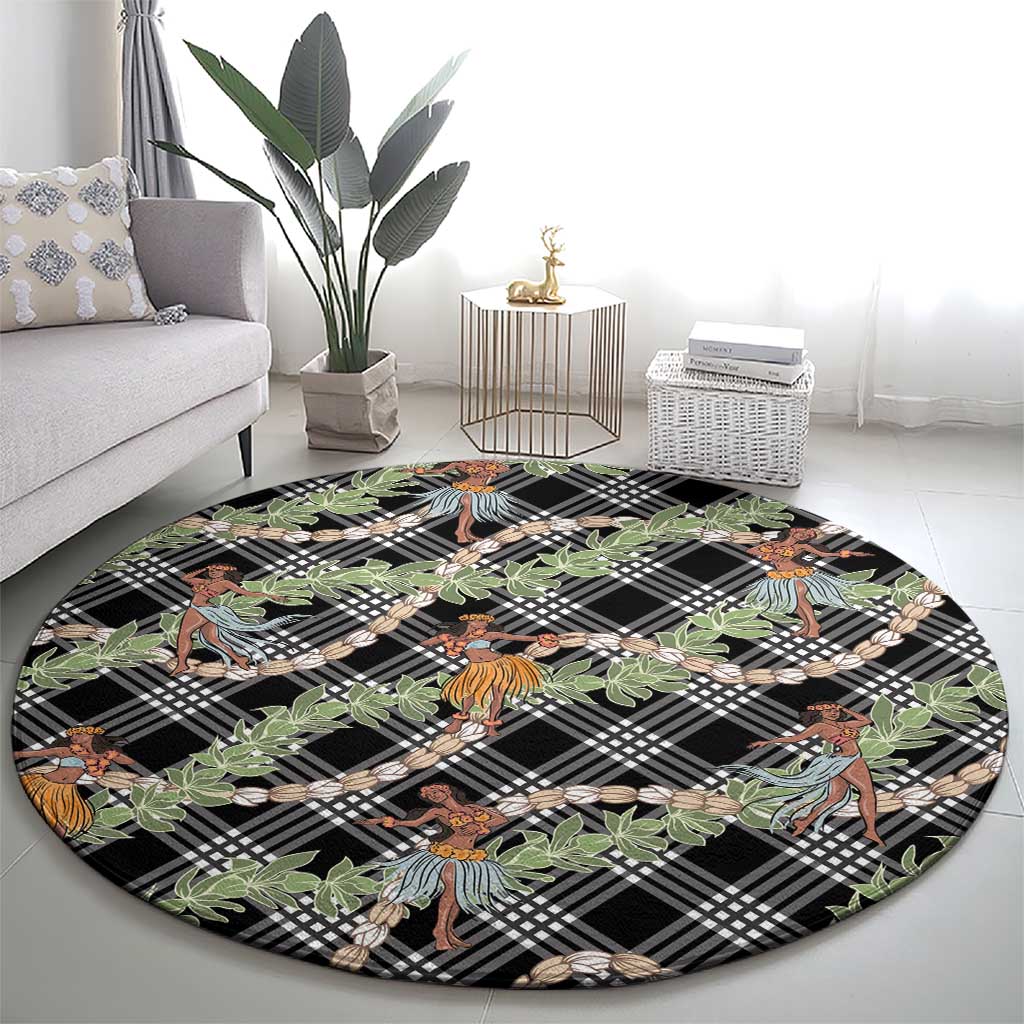 Sable Palaka Hula Girls Seamless Hawaii Aloha Round Carpet LT7 - Polynesian Pride