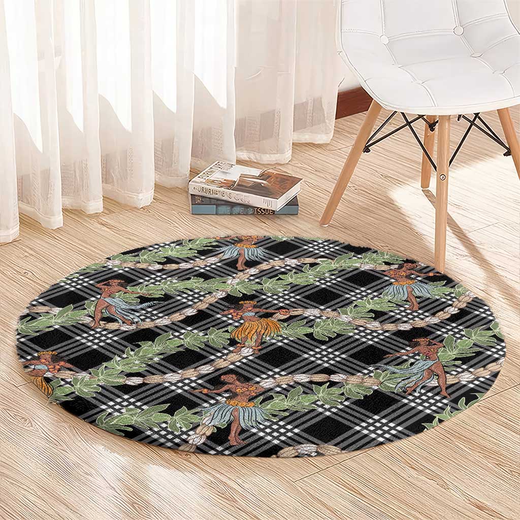 Sable Palaka Hula Girls Seamless Hawaii Aloha Round Carpet LT7 - Polynesian Pride