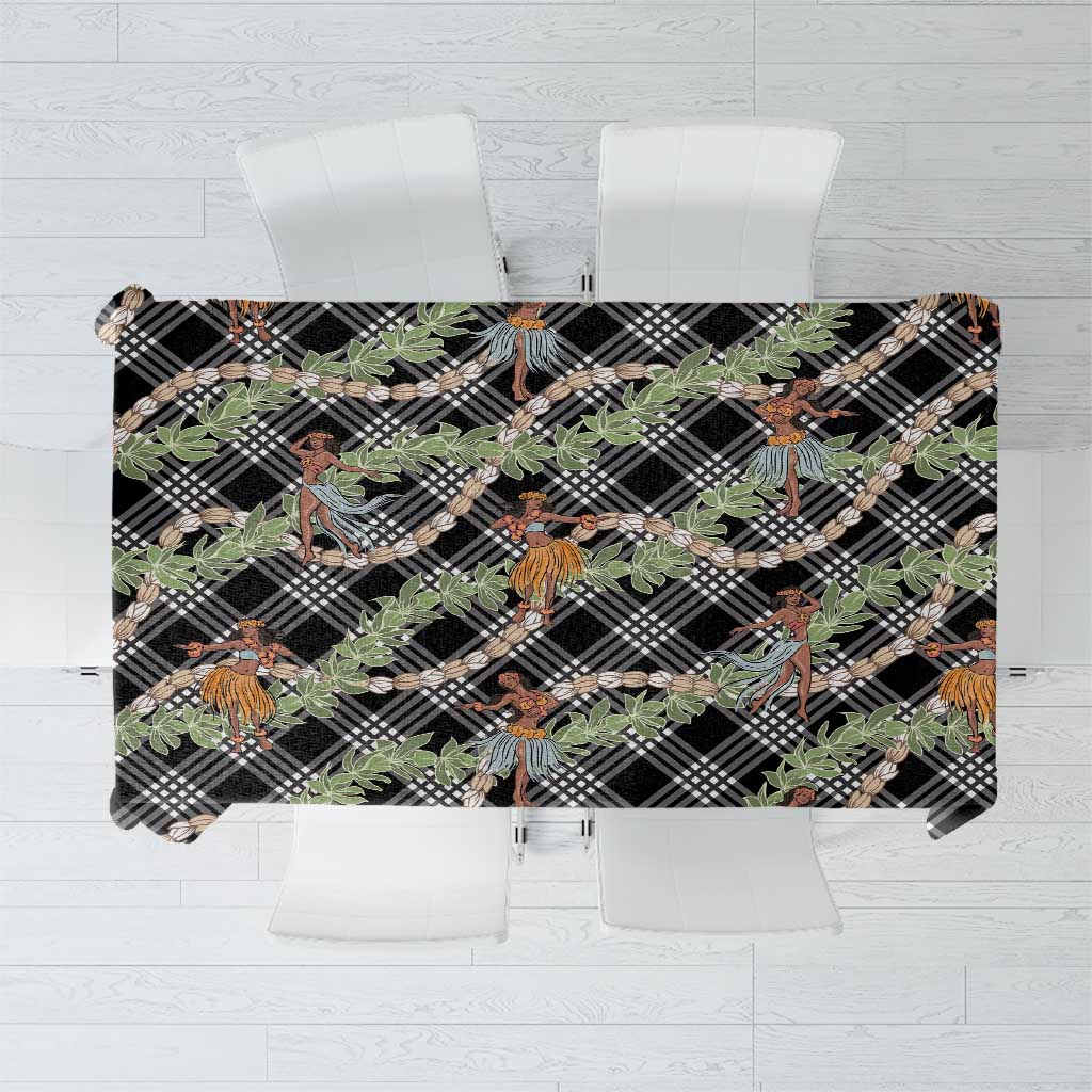 Sable Palaka Hula Girls Seamless Hawaii Aloha Tablecloth LT7 Black - Polynesian Pride
