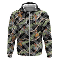 Sable Palaka Hula Girls Seamless Hawaii Aloha Zip Hoodie LT7 Zip Hoodie Black - Polynesian Pride
