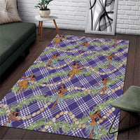 Lavender Palaka Hula Girls Seamless Hawaii Aloha Area Rug LT7 Lavender - Polynesian Pride
