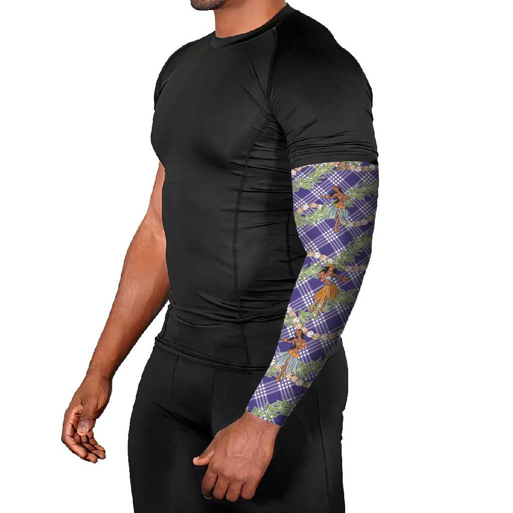 Lavender Palaka Hula Girls Seamless Hawaii Aloha Arm Sleeves LT7 - Polynesian Pride