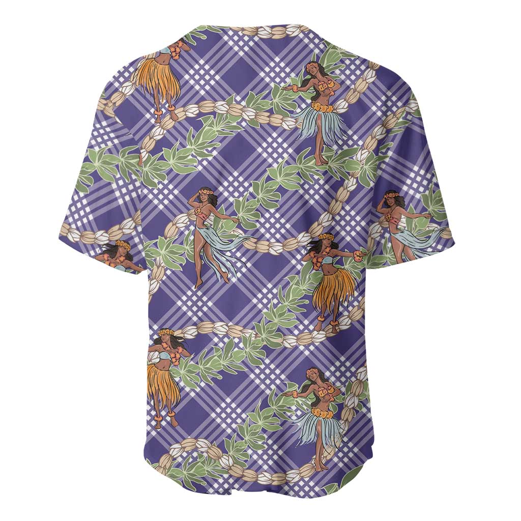 Lavender Palaka Hula Girls Seamless Hawaii Aloha Baseball Jersey LT7 - Polynesian Pride