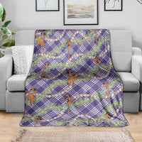 Lavender Palaka Hula Girls Seamless Hawaii Aloha Blanket LT7 - Polynesian Pride