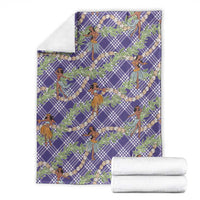 Lavender Palaka Hula Girls Seamless Hawaii Aloha Blanket LT7 - Polynesian Pride