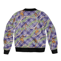 Lavender Palaka Hula Girls Seamless Hawaii Aloha Bomber Jacket LT7 - Polynesian Pride