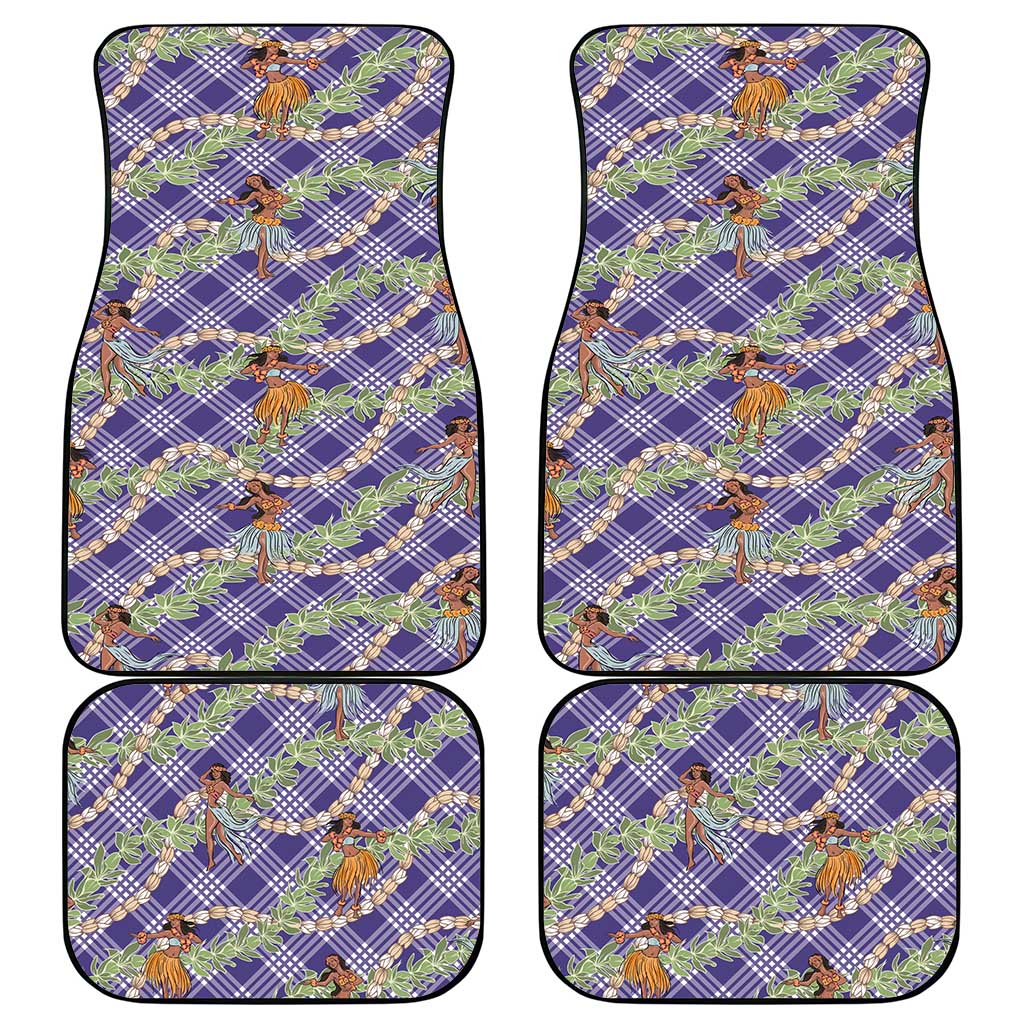Lavender Palaka Hula Girls Seamless Hawaii Aloha Car Mats LT7 - Polynesian Pride