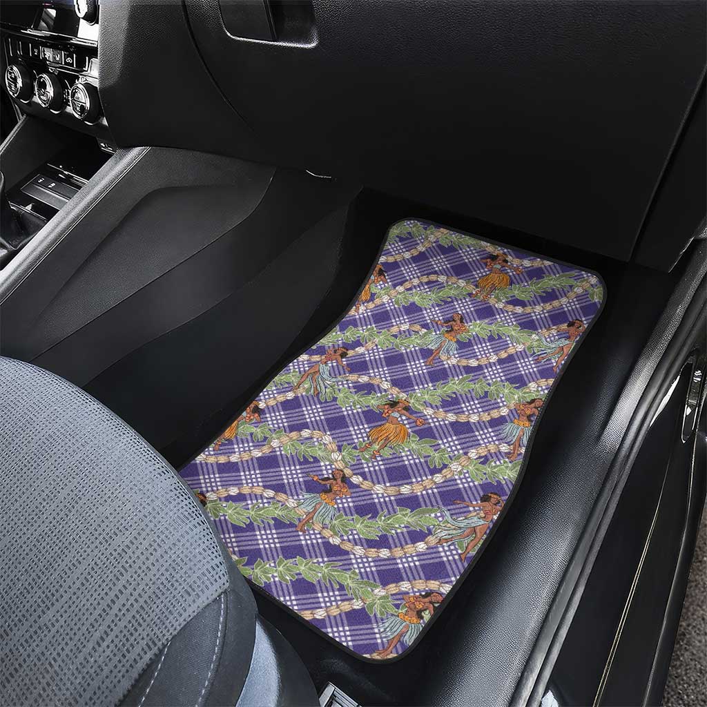 Lavender Palaka Hula Girls Seamless Hawaii Aloha Car Mats LT7 - Polynesian Pride