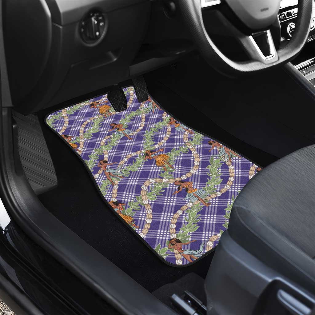 Lavender Palaka Hula Girls Seamless Hawaii Aloha Car Mats LT7 - Polynesian Pride