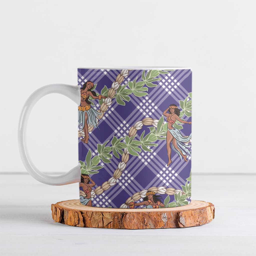 Lavender Palaka Hula Girls Seamless Hawaii Aloha Ceramic Mug LT7 Lavender - Polynesian Pride