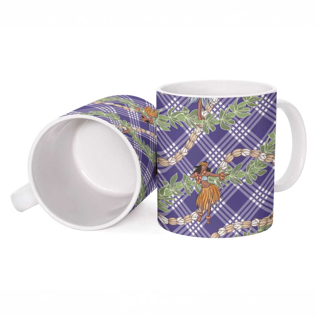 Lavender Palaka Hula Girls Seamless Hawaii Aloha Ceramic Mug LT7 - Polynesian Pride