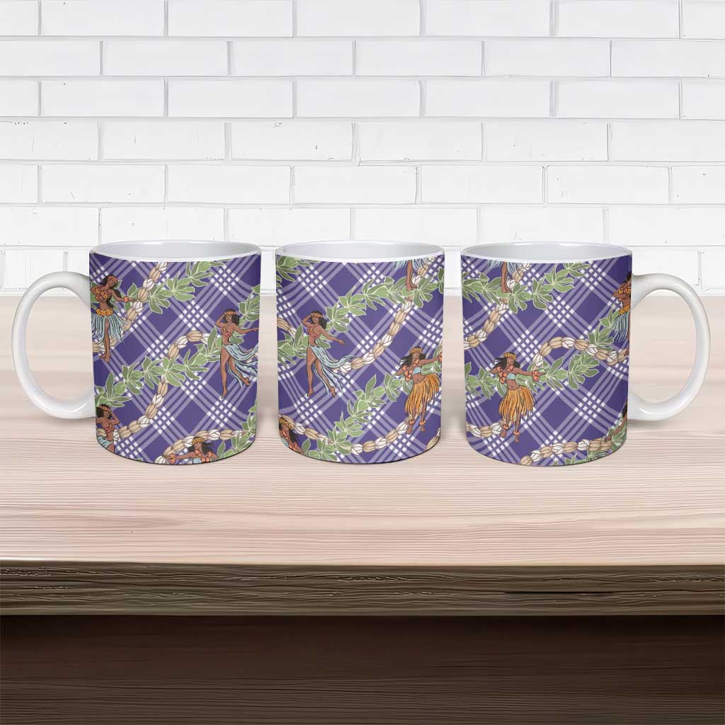 Lavender Palaka Hula Girls Seamless Hawaii Aloha Ceramic Mug LT7 - Polynesian Pride