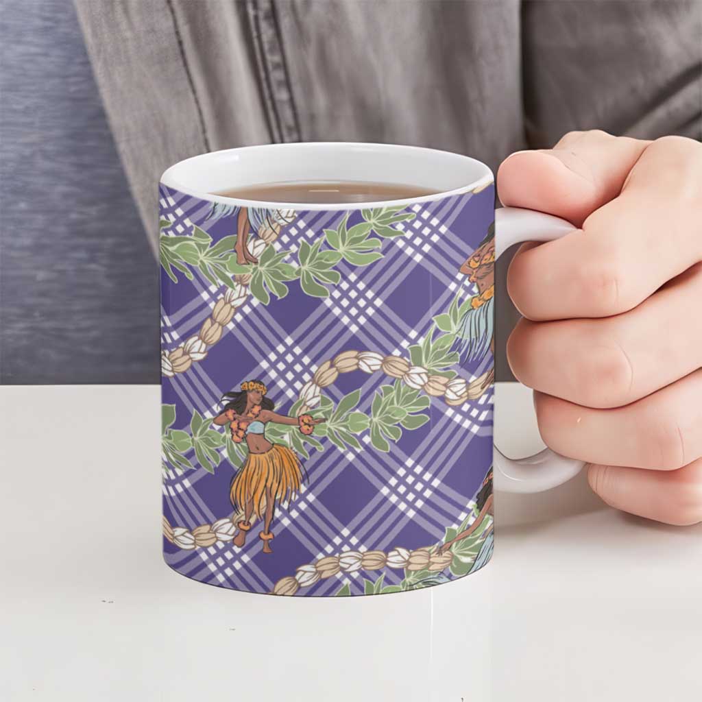 Lavender Palaka Hula Girls Seamless Hawaii Aloha Ceramic Mug LT7 - Polynesian Pride