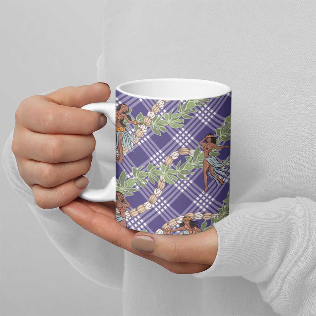 Lavender Palaka Hula Girls Seamless Hawaii Aloha Ceramic Mug LT7 - Polynesian Pride