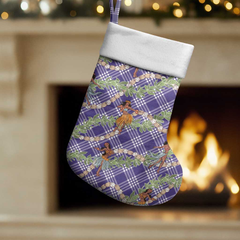 Lavender Palaka Hula Girls Seamless Hawaii Aloha Christmas Stocking LT7 Set of 2 Lavender - Polynesian Pride