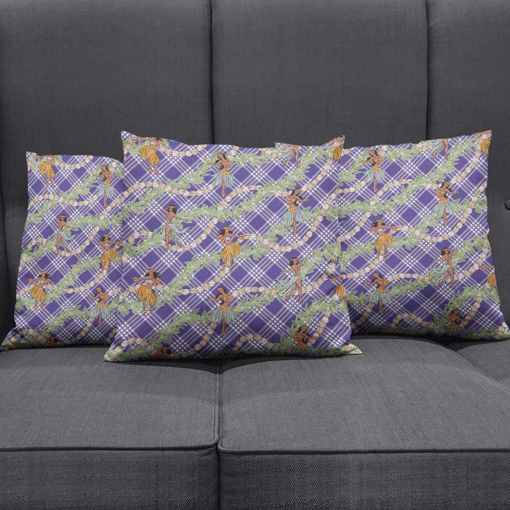 Lavender Palaka Hula Girls Seamless Hawaii Aloha Pillow Cover LT7 - Polynesian Pride