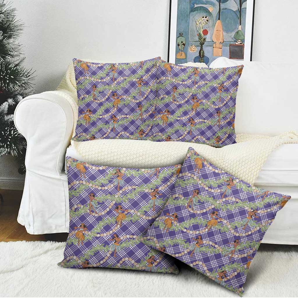 Lavender Palaka Hula Girls Seamless Hawaii Aloha Pillow Cover LT7 - Polynesian Pride